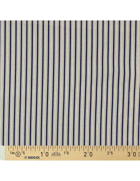 Toile de coton canvas premium - Rayures bleu marine