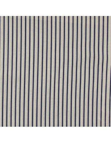 Toile de coton canvas premium - Rayures bleu marine