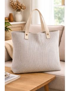 Toile de coton canvas premium - Rayures bleu marine 2