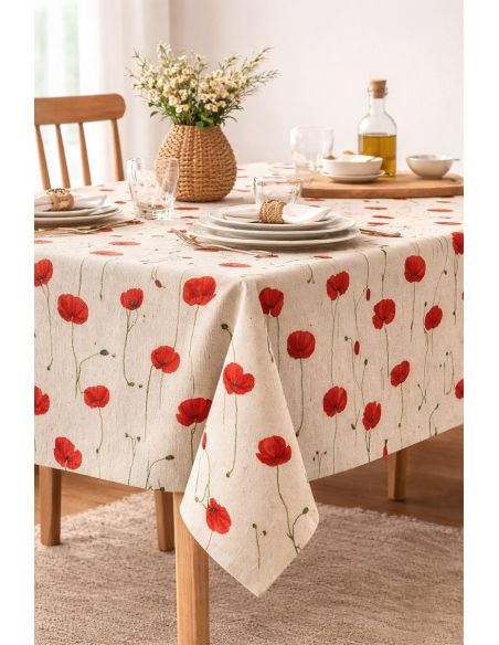 Toile de coton canvas premium - Coquelicots