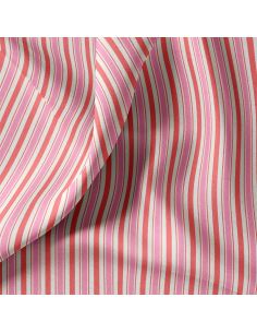 Tissu popeline de coton - Lydia rouge et rose