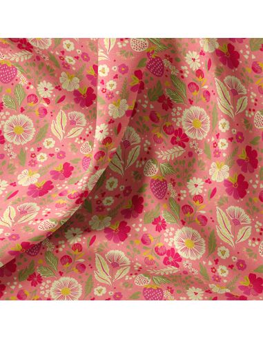 Tissu popeline de coton - Ostac rose