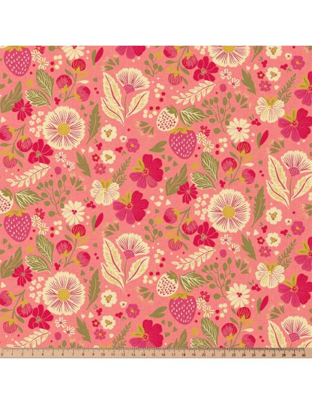 Tissu popeline de coton - Ostac rose