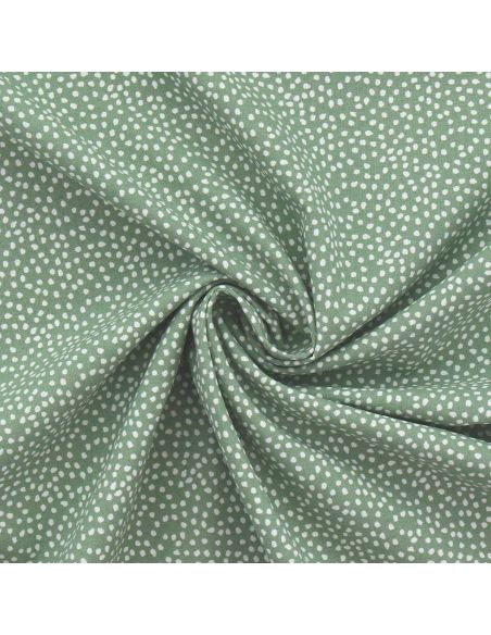 Tissu popeline de coton - Tassi romarin et blanc