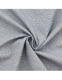 Tissu popeline de coton - Tassi baltique et blanc