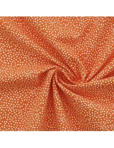 Tissu popeline de coton - Tassi orange et blanc