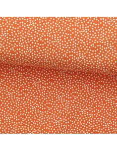 Tissu popeline de coton - Tassi orange et blanc 2