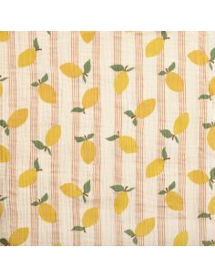 Tissu double gaze imprimé - Lime 2