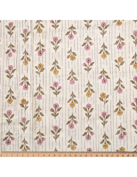 Tissu double gaze imprimé - Aesa