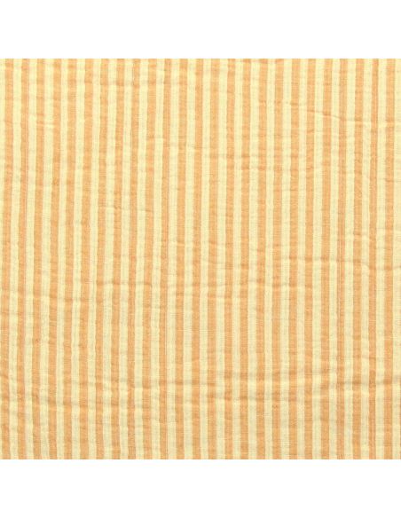 Tissu coton matelassé double face Adva - Écru et mangue