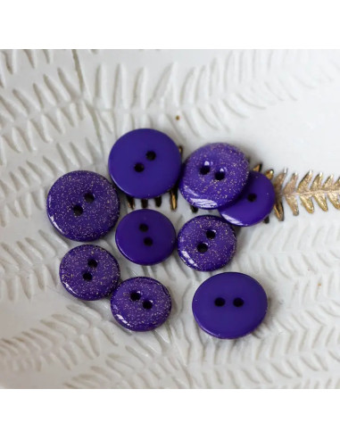 Bouton glitter 2 trous - Purple rain