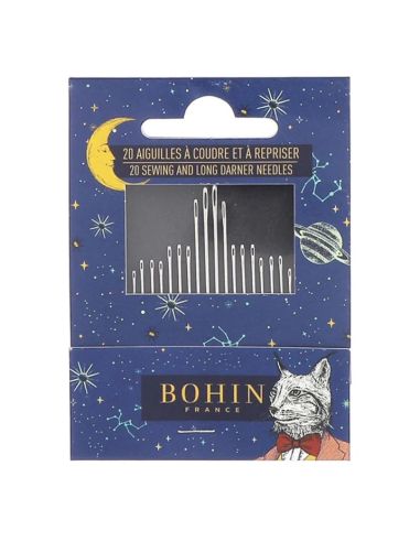 Carnet de 20 aiguilles à coudre et à repriser Bohin - Cabinet de curiosité