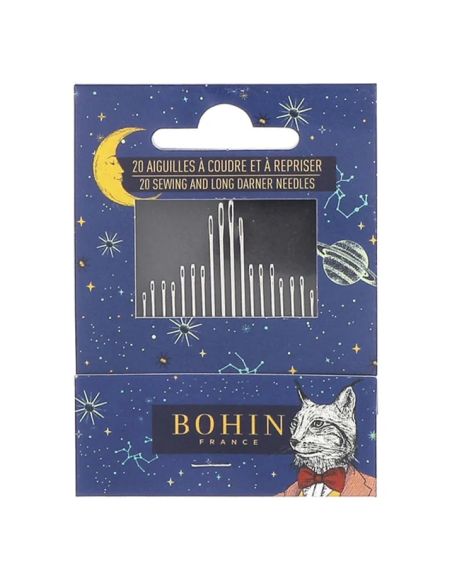 Carnet de 20 aiguilles à coudre et à repriser Bohin - Cabinet de curiosité