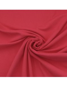 Tissu jersey coton côtelé - Rouge
