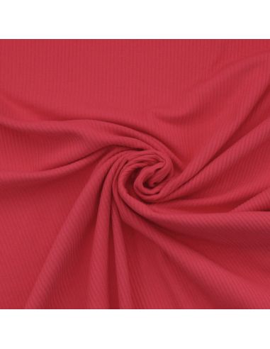 Tissu jersey coton côtelé - Rouge