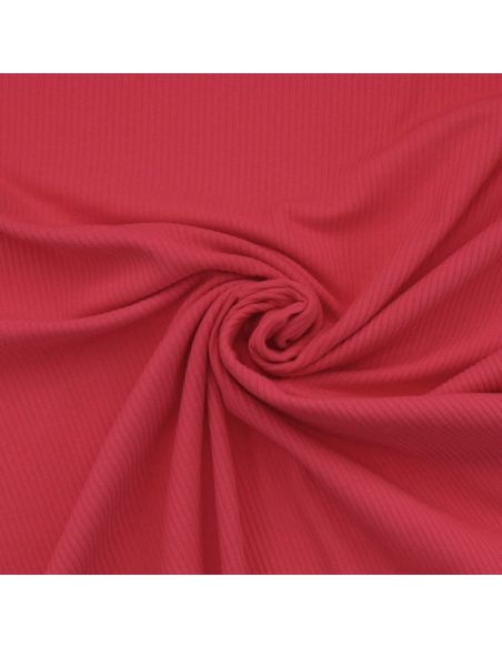 Tissu jersey coton côtelé - Rouge