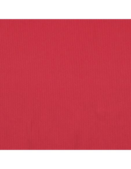 Tissu jersey coton côtelé - Rouge