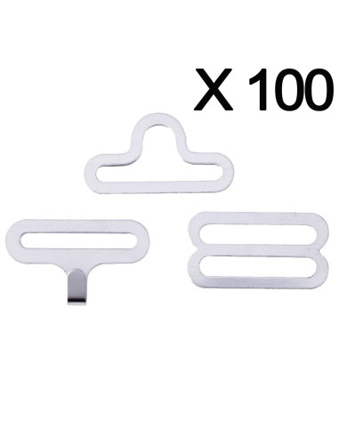 Set de 100 attaches noeud papillon - Argent