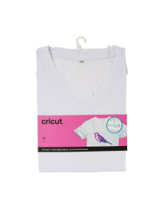 T-Shirt blanc col V Cricut