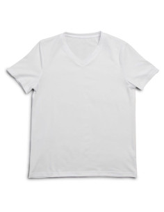 T-Shirt blanc col V Cricut 2