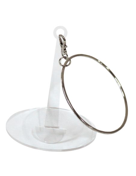 Bracelet porte pelote de laine transparent et argent