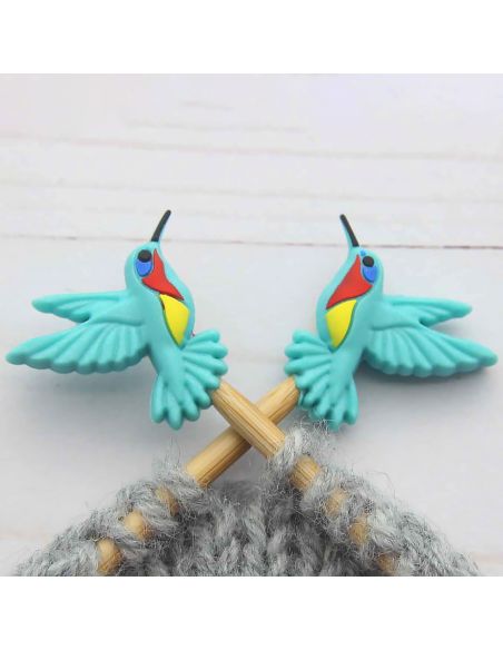 Bouchons stoppeurs de mailles pour aiguilles à tricoter - Colibri