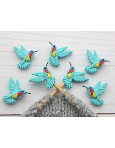 Bouchons stoppeurs de mailles pour aiguilles à tricoter - Colibri