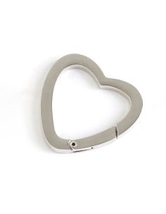 Anneau mousqueton pour sacs coeur - Argent 2