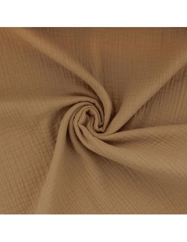 Tissu double gaze de coton - Camel