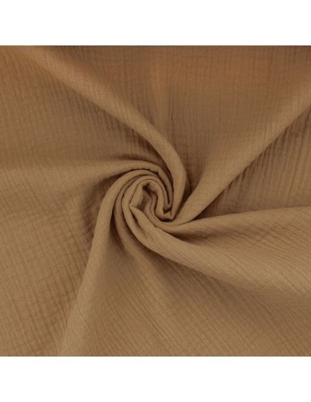 Tissu double gaze de coton - Camel