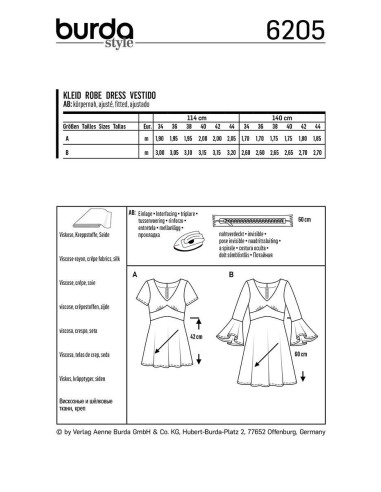 Patron de robe - Burda 6205