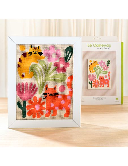 Kit canevas par Milpoint - Chats champêtres