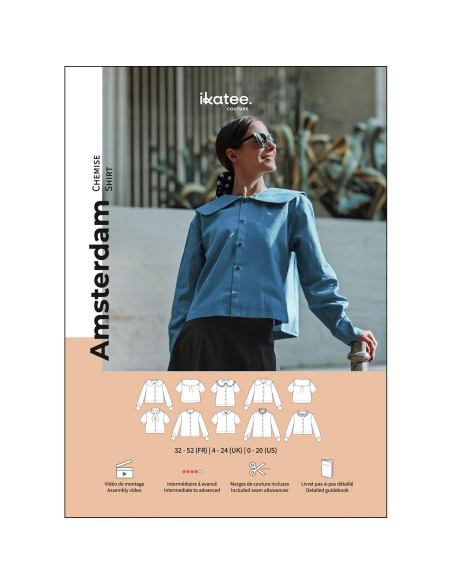 Patron de chemise et tee-shirt  Amsterdam - Ikatee