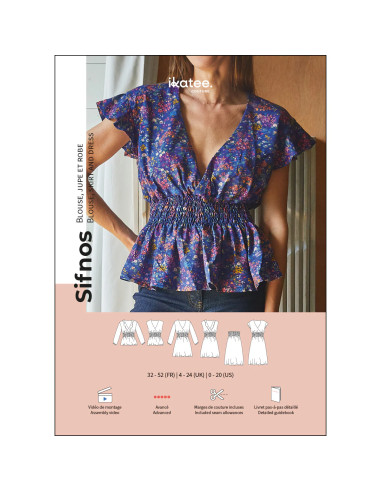 Patron de blouse, jupe et robe Sifnos - Ikatee