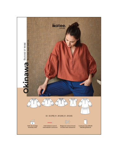 Patron de blouse ou robe Okinawa - Ikatee