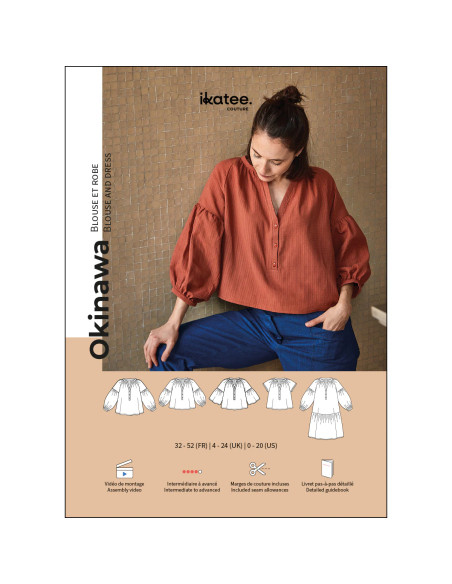 Patron de blouse ou robe Okinawa - Ikatee