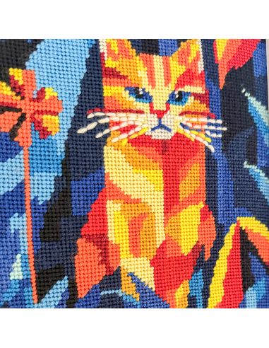 Kit canevas par Milpoint - Chat nocturne