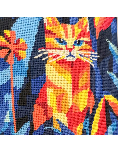 Kit canevas par Milpoint - Chat nocturne