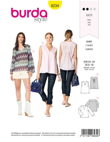 Patron de blouse - Burda 6234