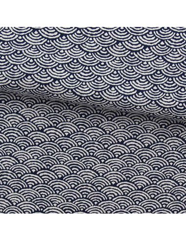 Tissu coton japonais Sevenberry - Sashiko Seigaiha