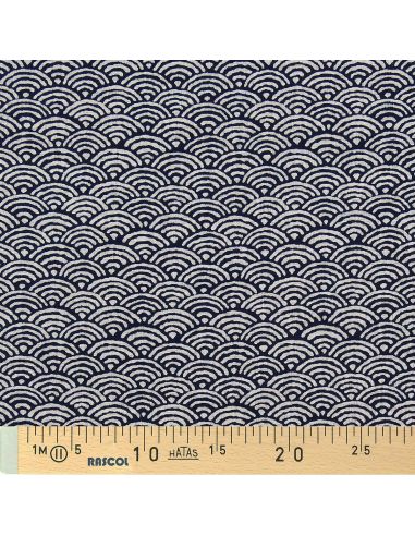 Tissu coton japonais Sevenberry - Sashiko Seigaiha