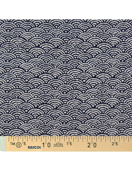Tissu coton japonais Sevenberry - Sashiko Seigaiha