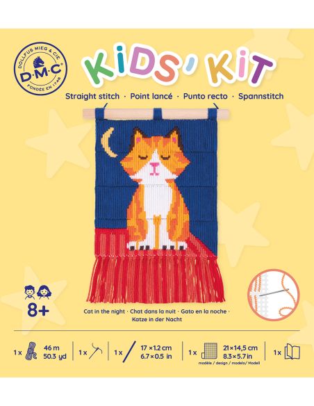 Kit point lancé Kids'kit DMC - Chat dans la nuit