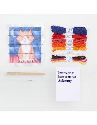 Kit point lancé Kids'kit DMC - Chat dans la nuit
