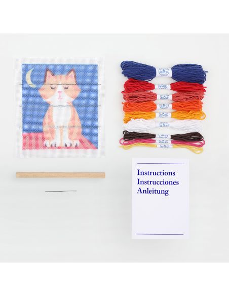 Kit point lancé Kids'kit DMC - Chat dans la nuit