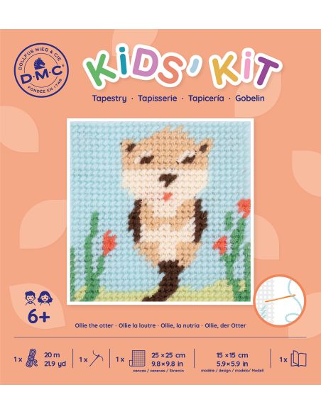 Kit tapisserie Kids'kit DMC - Ollie la loutre