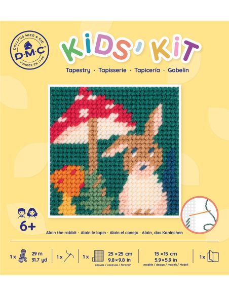Kit tapisserie Kids'kit DMC - Alain le lapin