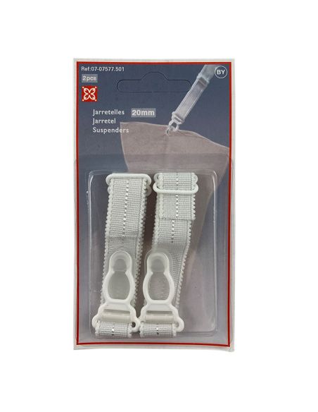 Jarretelles 20 mm - Blanc