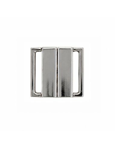 Clips bikini métal Carré 14 mm - Argent