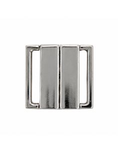 Clips bikini métal Carré 20 mm - Argent